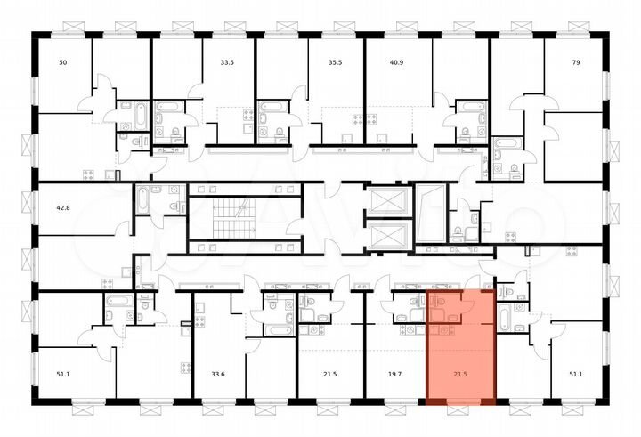 Квартира-студия, 21,5 м², 13/17 эт.