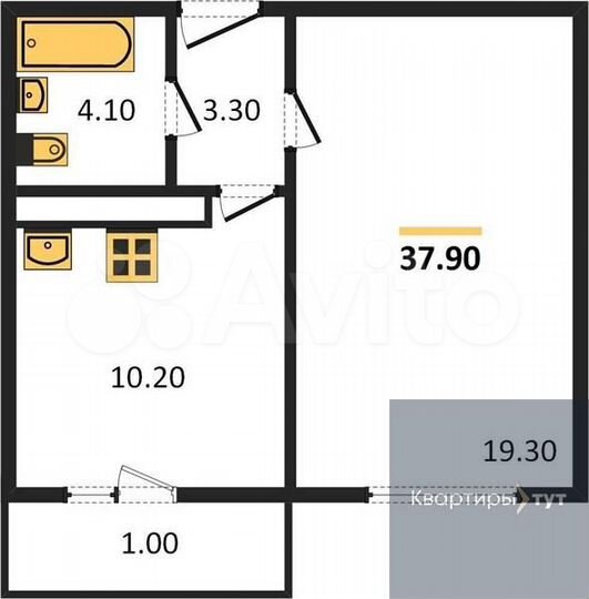1-к. квартира, 37,9 м², 9/17 эт.