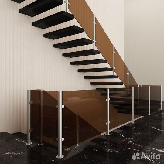 Лестница с реечным ограждением