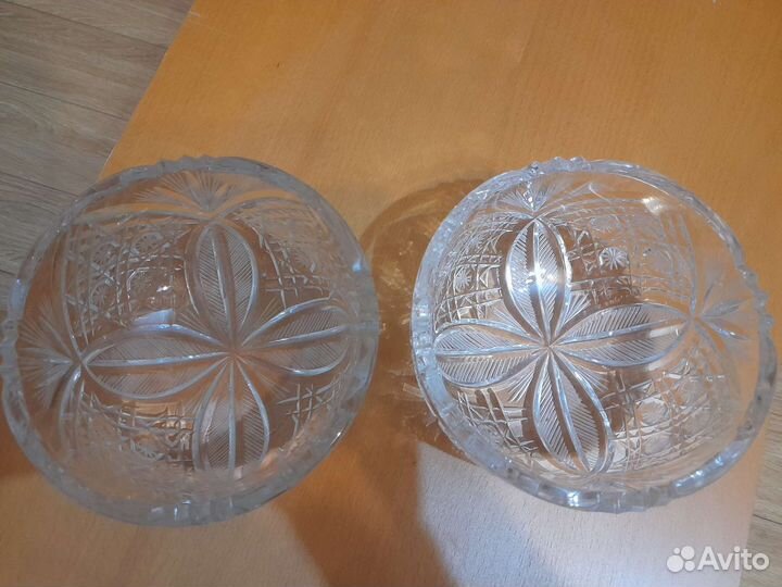 2 хрустальных салатника СССР