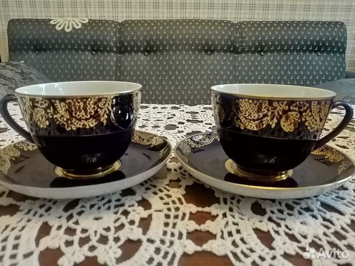 Сервиз чайный Тонкий фарфор-лфз Кобальт