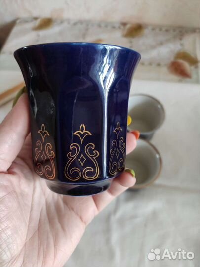 Стаканы- салфетницы 6 штук, кобальт,советские