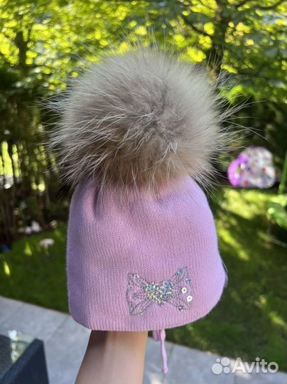 Шапочка для девочки зимняя
