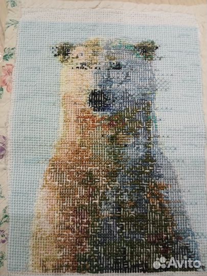 Вышивка крестиком Снежный медведь