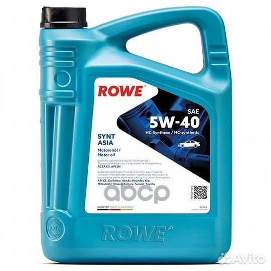 Rowe hightec synt asia 5W-40 SN/CF C3 Моторное