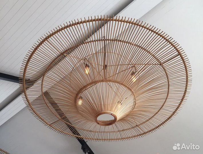 Абажур плетеный большой, светильник, люстра