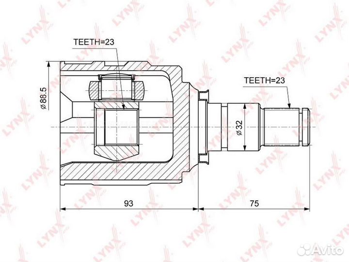 Lynxauto CI-3714 шрус внутренний перед прав