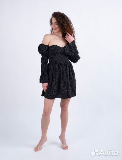 Платте мини в горошек