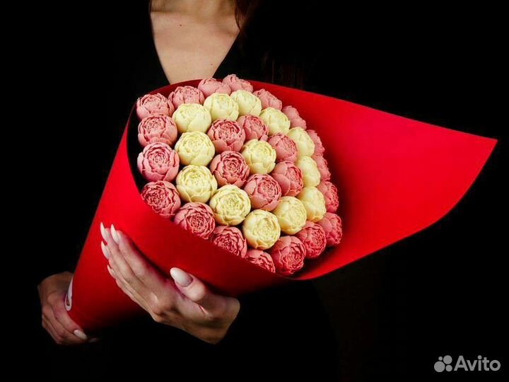 Шоколадные пионы, цветы из шоколада