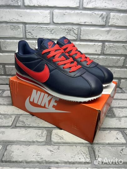 Кроссовки nike cortez classic navy red 41