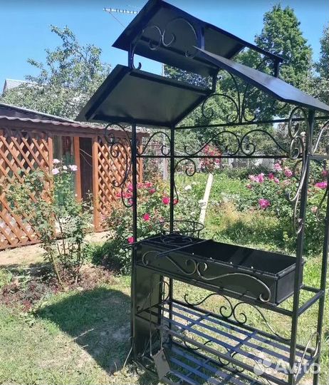 Мангал с печкой и крышей