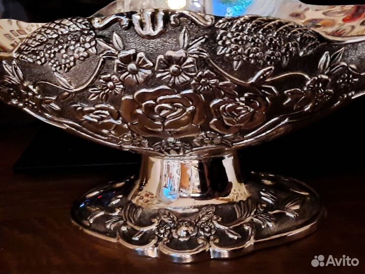 Ваза для фруктов посеребренная