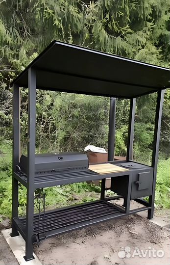 Мангал с крышей лофт