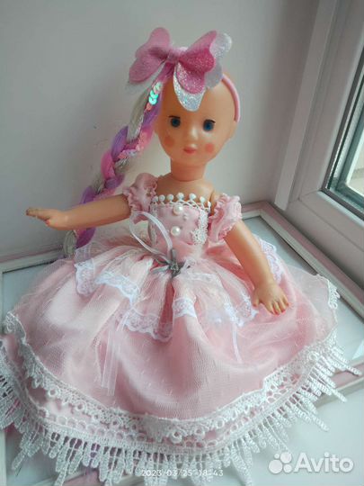 Кукла паричковая антикварная 50 х годов