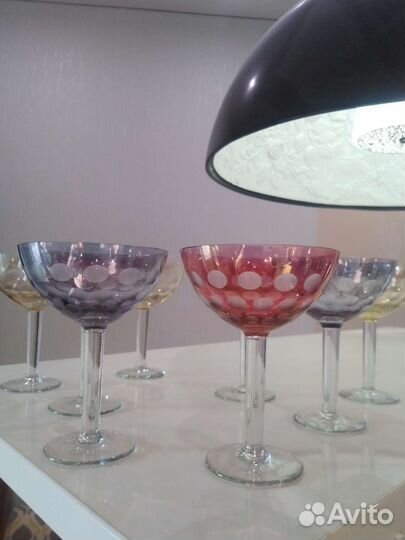 Фужеры Зонтики Старая Богемия.двухслойные