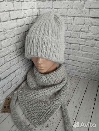 Шапка + косынка пух норки