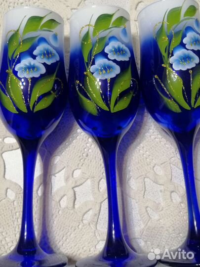 Фужеры цветное стекло СССР