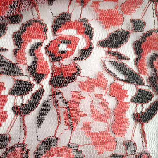 Гипюр, цветное кружево, отрез ткани, винтаж