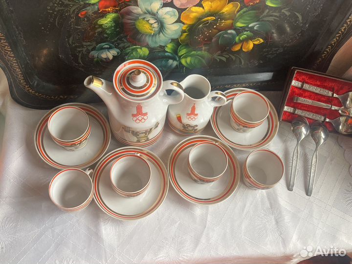 Олимпиада 80 Сервиз с наклейками по частям