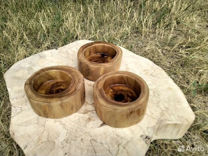 Подсвечники из дерева карагач