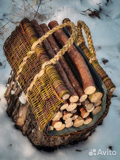 Дровница плетеная из лозы