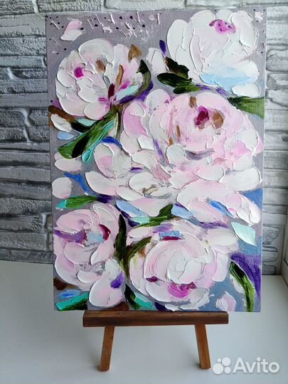 Картина маслом с цветами