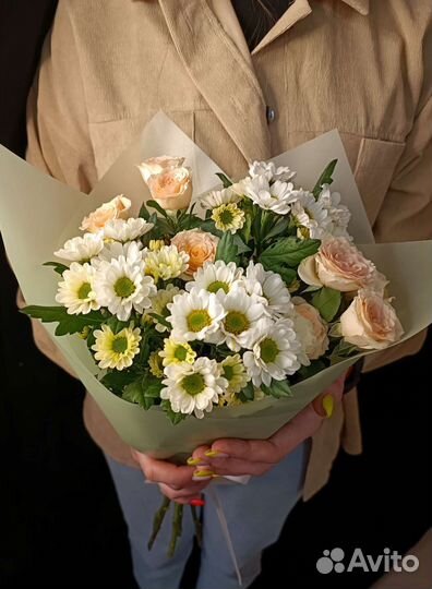 Букет с хризантемами