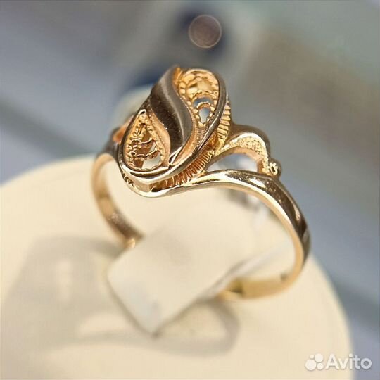 Золотое кольцо 585 пробы золото (бдж)