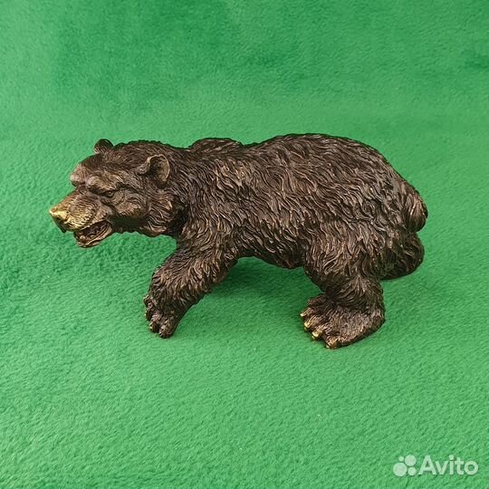 Статуэтка бронзовая Рычащий медведь малый