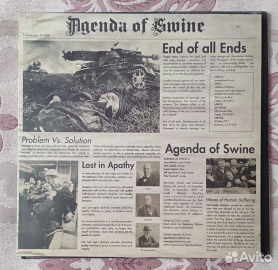 Agenda of swine - Waves of human suffering