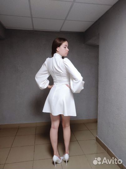 Белое вечернее и повседневное платье, 46 размер