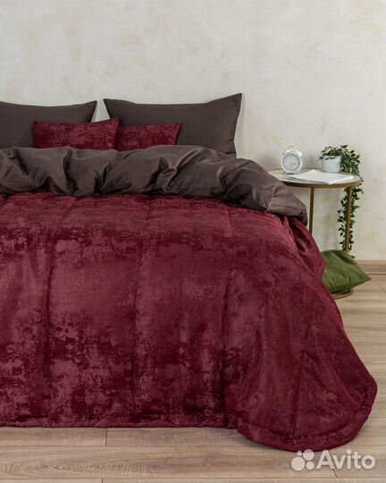Покрывало Зарина гранат новое плед на кровать