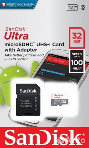 Карта памяти SanDisk Ultra 32 гб microsdhc 10class