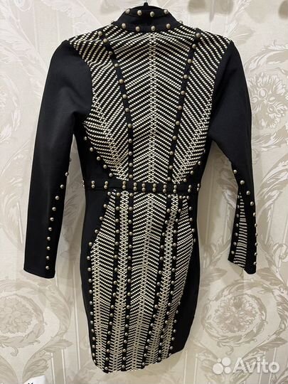 Платье бандажное в стиле Balmain