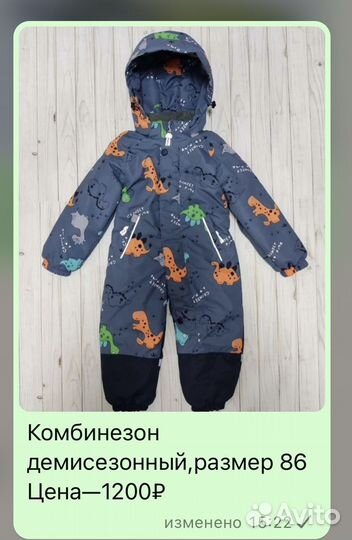 Комбинезон демисезонный 86