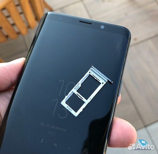 Лоток симкарты Samsung S9 черный снятый