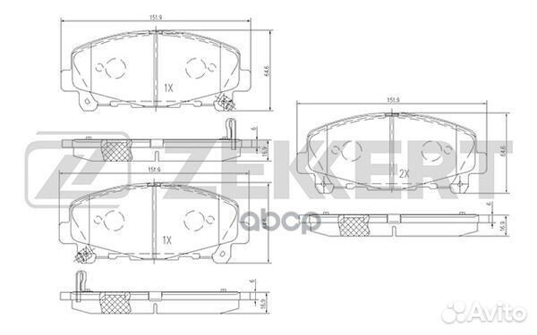 Колодки торм. диск. передн. Honda Accord viii 0