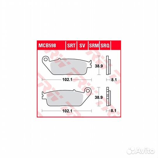 Тормозные колодки TRW MCB598SV для мотоцикла перед