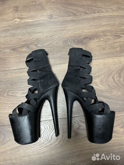 Ботильоны pleaser черные замшевые 38 / 7 размер