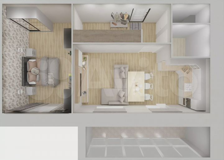 1-к. квартира, 59,4 м², 9/10 эт.