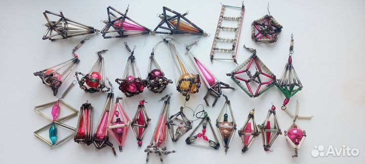 Елочные игрушки Стеклярус СССР стекло