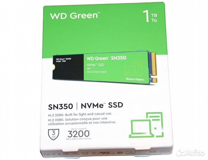 SSD 1Tb M.2 2280 Western Digital WD Green NVMe