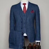 Мужской классический костюм синий тройка, Москва