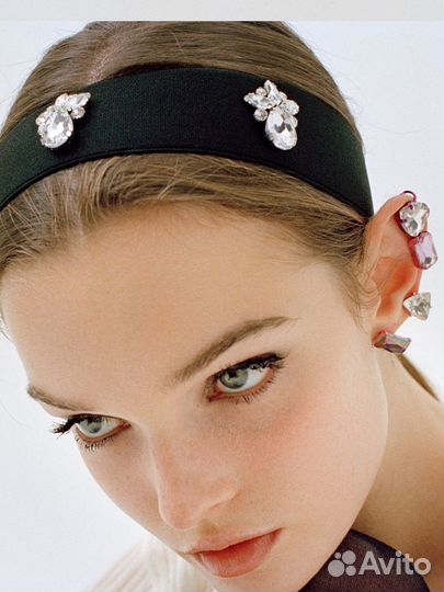 Лента повязка для волос со стразами Zara
