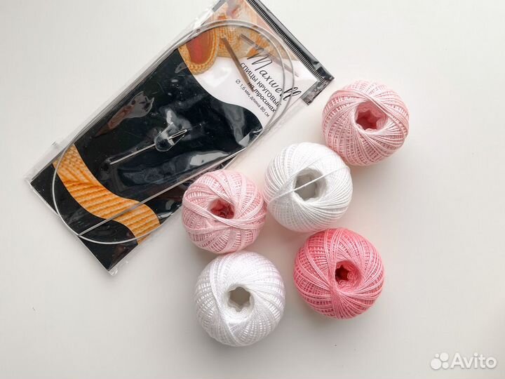 Нитки вязальные Ирис + Спицы круговые 1,6 мм 80 см