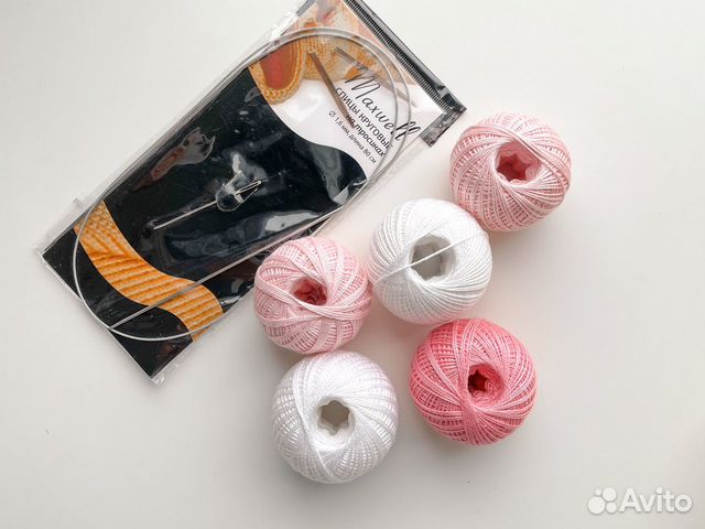 Нитки вязальные Ирис + Спицы круговые 1,6 мм 80 см