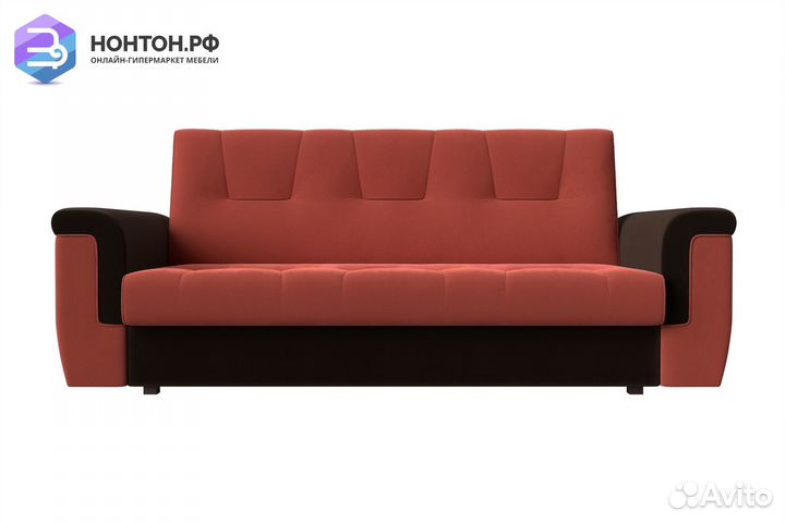 Диван книжка Эллиот микровельвет коралловый / кори
