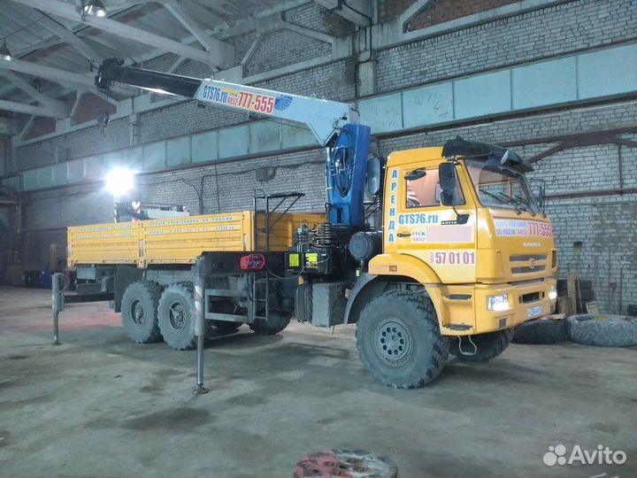 Аренда и услуги манипулятора-вездехода, стрела 7 т, борт 10 т, 6 м