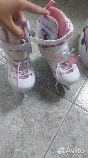 Каньки детские и Шлем