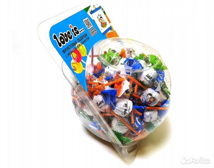 Love is леденец на палочке с начинкой, 75 штук